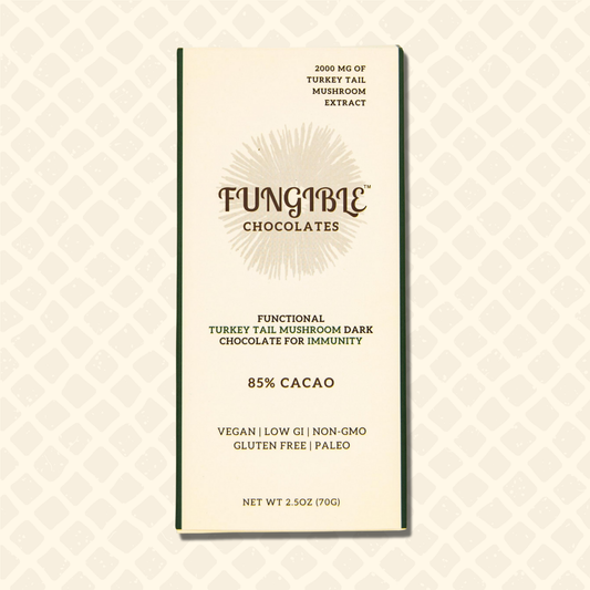 Functional Turkey Tail Mushroom Dark Chocolate Bar for Immunity (85% cacao)