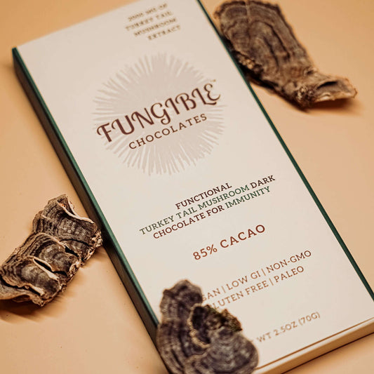 Functional Turkey Tail Mushroom Dark Chocolate Bar for Immunity (85% cacao)